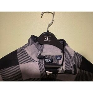 CHAPS Men's Buffalo Style Black/Grey Fleece Quarter zip XL